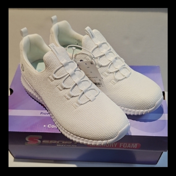 NWT Skechers Women's White Sneakers Size 10 - Picture 2 of 9